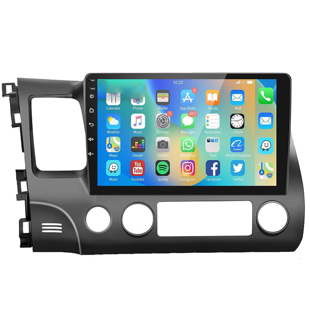 For Honda Civic 2006-2011 Apple CarPlay 10″ Android 13 Car Stereo GPS WiFi 4+64G