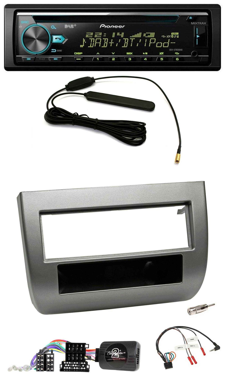 Pioneer CD MP3 Steering Wheel DAB USB Car Stereo for Lancia Y 843 05-11 Dark Silver Meta