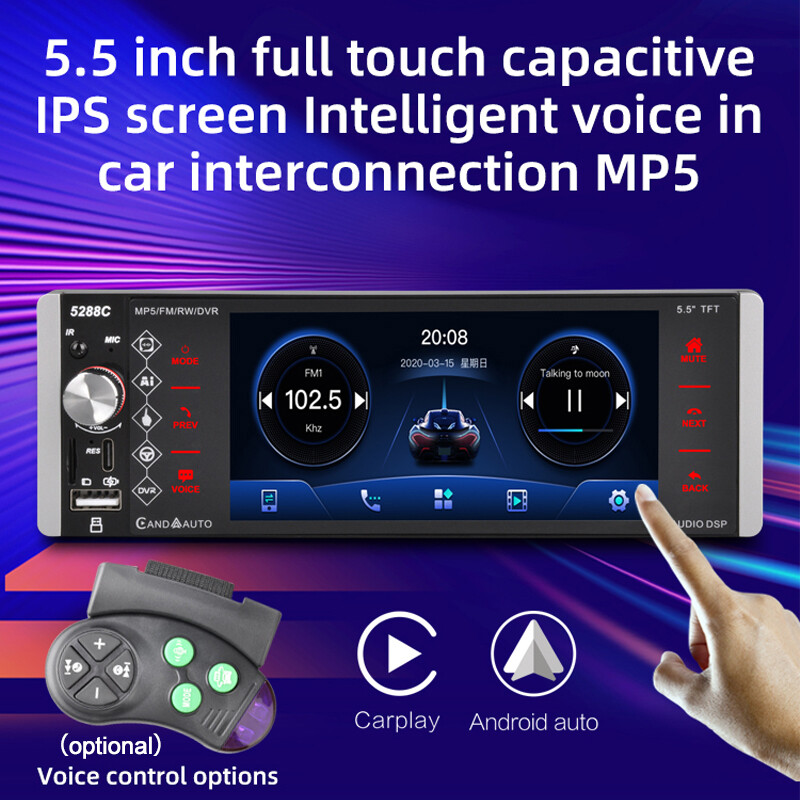5.5 inch wince 1 Din Bluetooth Andriod Auto IPS Touchscreen Car Radio Carplay FM