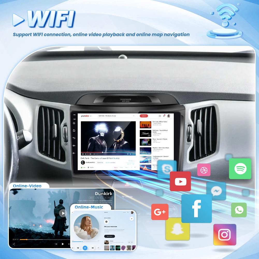 4+64G Car Radio Stereo For KIA Sportage 3 2010-2016 Apple Carplay Android 15 GPS