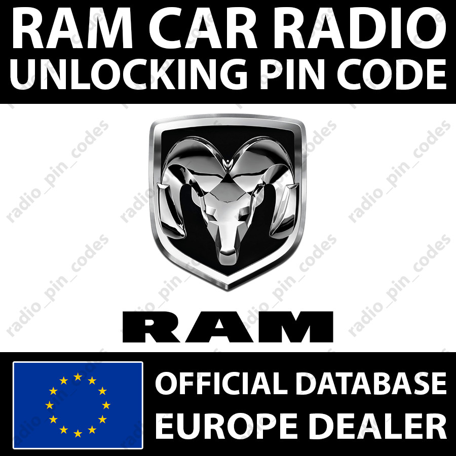 RAM RADIO PIN CODE UNLOCK 1500 2500 3500 4500 5500 PROMASTER FOR ALL MODELS