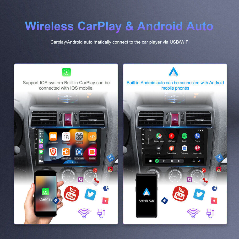 For 2006-2010 Chrysler PT Cruiser Wired & Wireless CarPlay Auto Navi Radio 32G