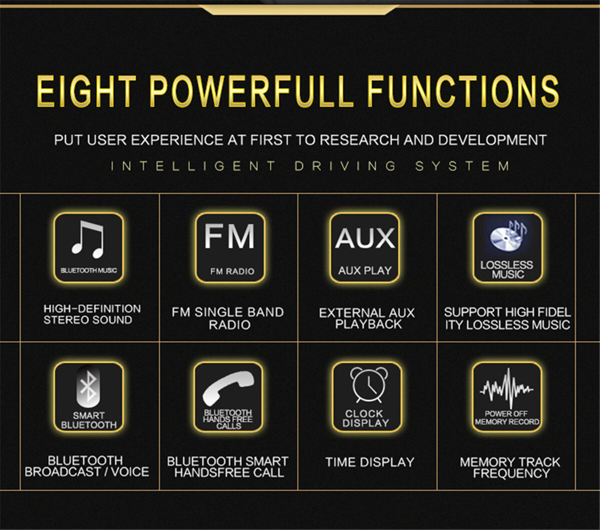 Bluetooth Car FM Radio MP3 Player Vintage USB Stereo Audio Receiver AUX In-Dash