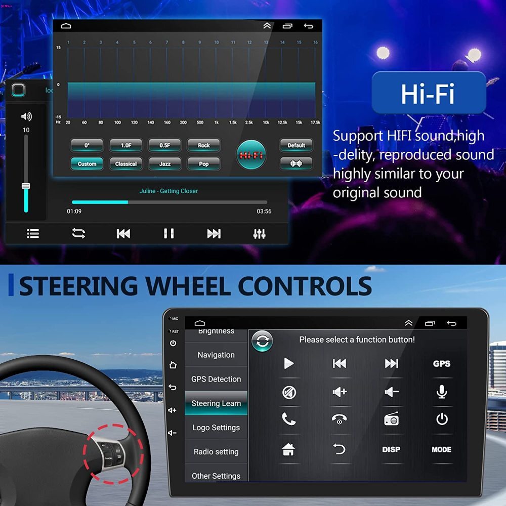 2DIN Carplay Android PLUG&PLAY Stereo Radio GPS Navi For Toyota Avalon 2005-2010