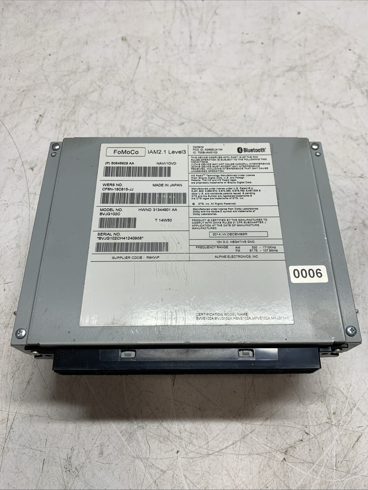 13-15 JAGUAR XF XJL X250 RADIO CD PLAYER RECEIVER 50645928AA OEM