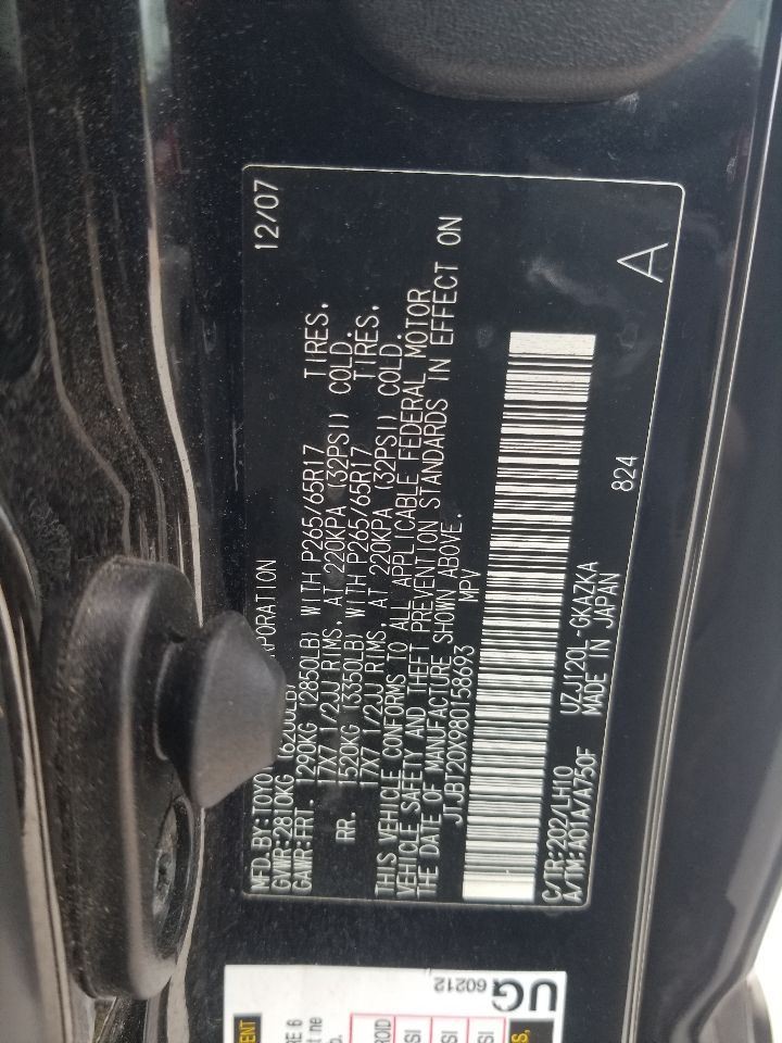 08 2008 LEXUS GX470 RADIO AUDIO RECEIVER 8612060820