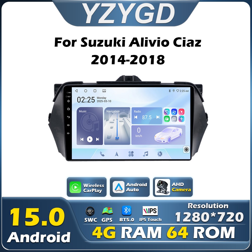 For Suzuki Alivio Ciaz 2014-2018 Car Radio Android Auto GPS Navigation Carplay