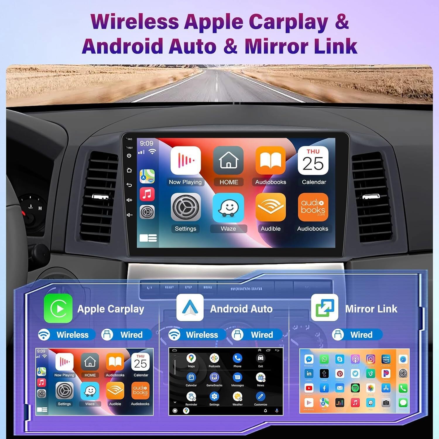 10in Android15 Carplay For 2004-2007 Jeep Grand Cherokee Car GPS Stereo Radio BT