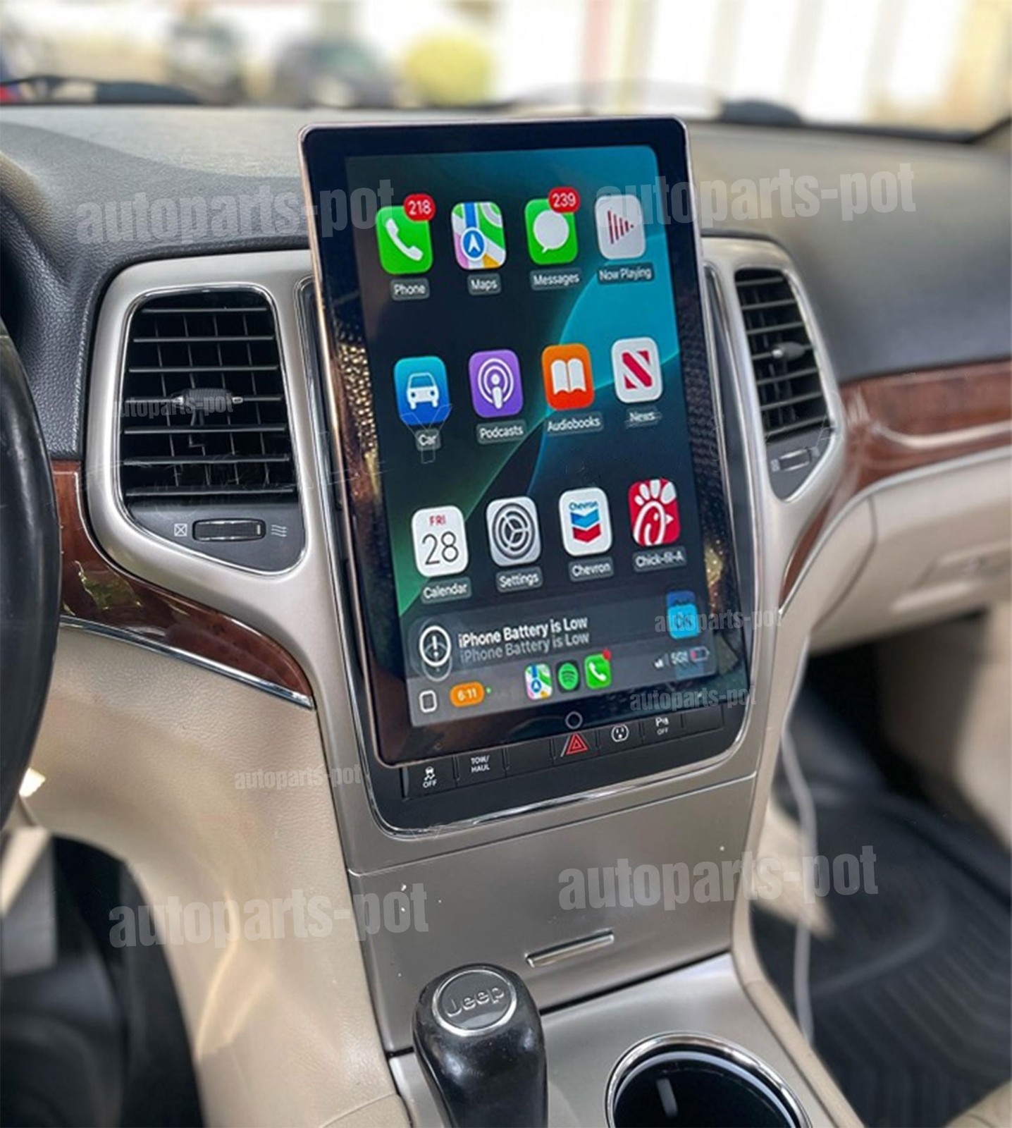 Rotatable For 2011-2013 Jeep Grand Cherokee Carplay Stereo Radio NAVI Android 15