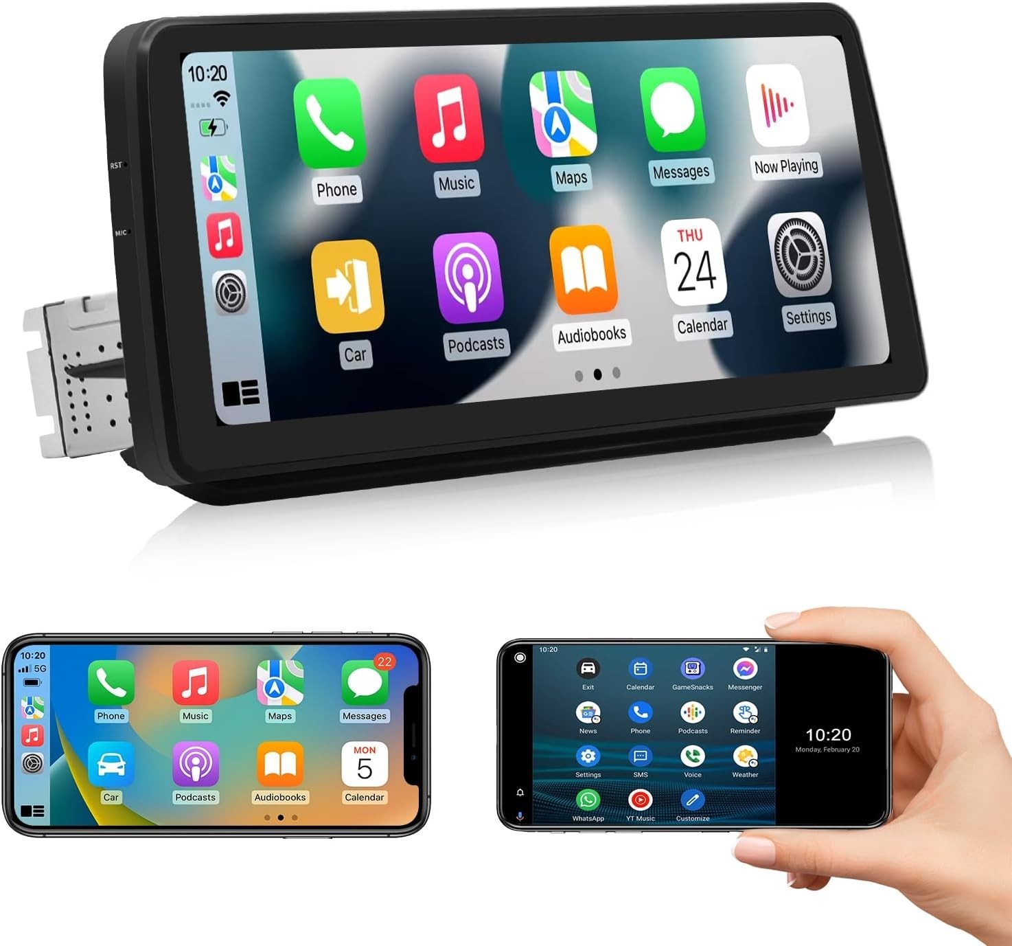 Roadanvi 12.3″ Car Stereo for Toyota RAV4 2019-2022 CarPlay Android Auto WiFi BT
