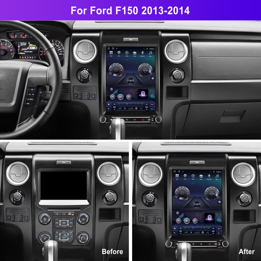 For Ford F150 2013 2014 12.1″ Android 13 Apple CarPlay Radio Stereo GPS 6+128GB
