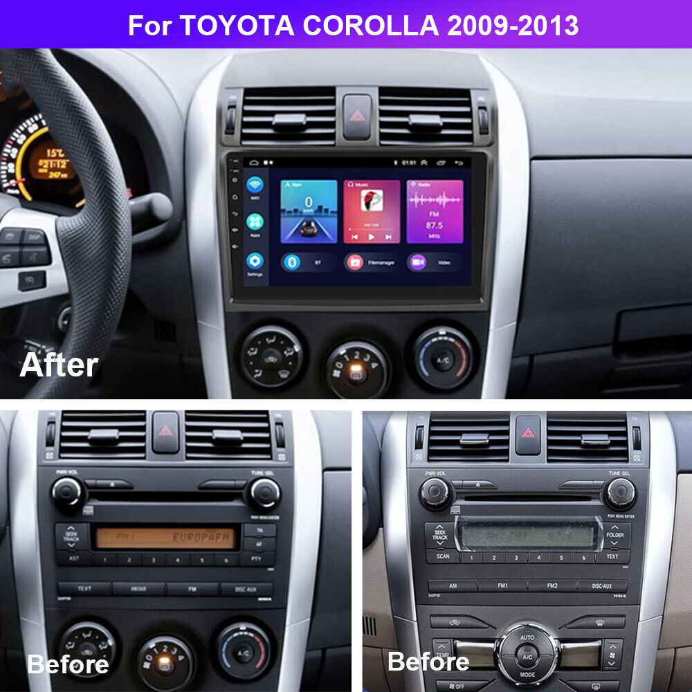 Apple Carplay WiFi For Toyota Corolla 2009-2013 Android 13. Car Stereo Radio GPS