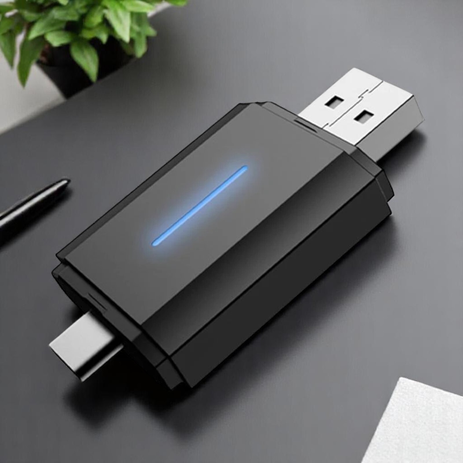 Wireless Carplay Dongle Plug & Play Android Auto Car Adapter USB A & C Travel