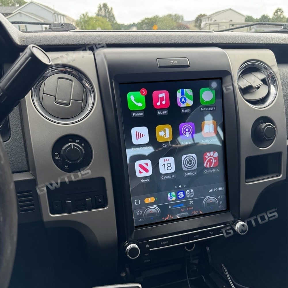 4+64G Car Radio Stereo Apple CarPlay Android 15 GPS Nav For 2013-2014 Ford F150