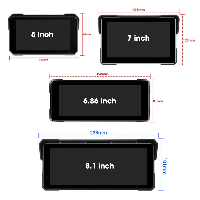 5/6.86/7/8.1 inch Digital Motorcycle Dashboard Motorcycles Carplay GPS