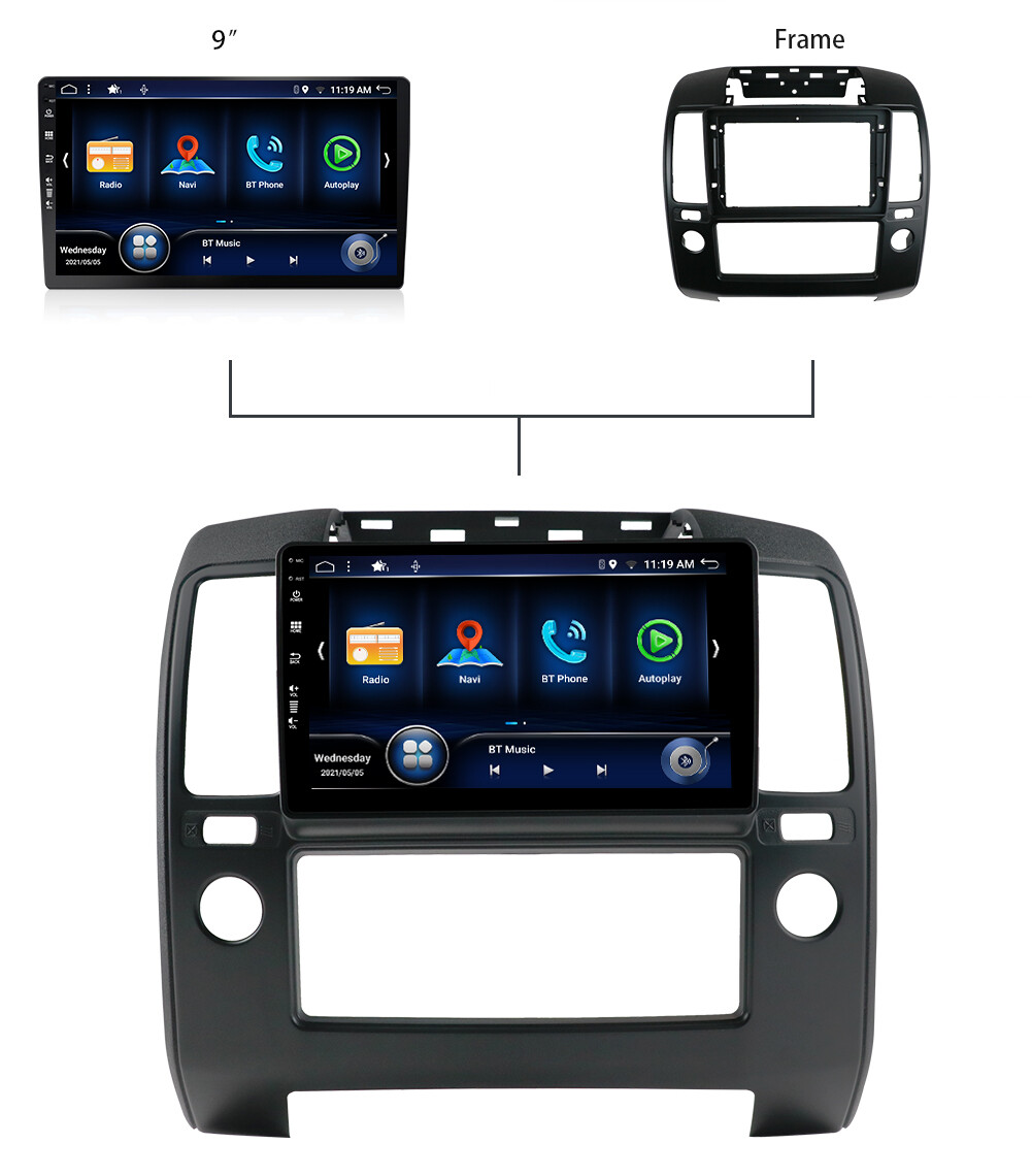4GB+64GB Car Stereo Car Play For Nissan Navara D40 2005-2011 GPS AUX Android 14