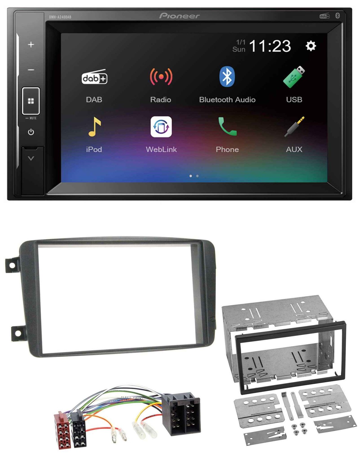 Pioneer DAB MP3 2DIN Bluetooth USB Car Stereo for Mercedes C Class Vito CLK Vian
