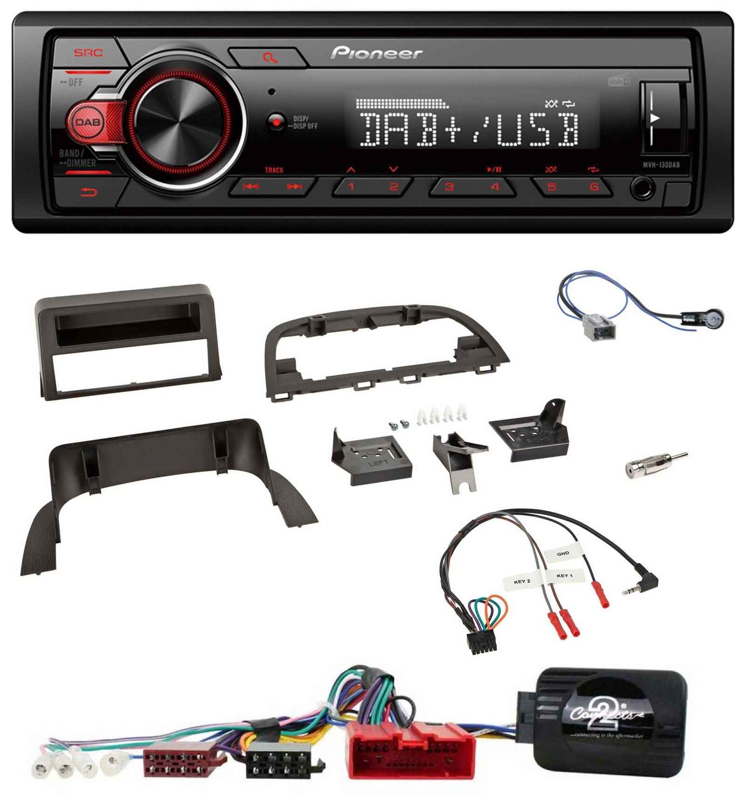 Pioneer MP3 1DIN DAB USB Steering Wheel Car Stereo for Mazda 3 (2013-2019)