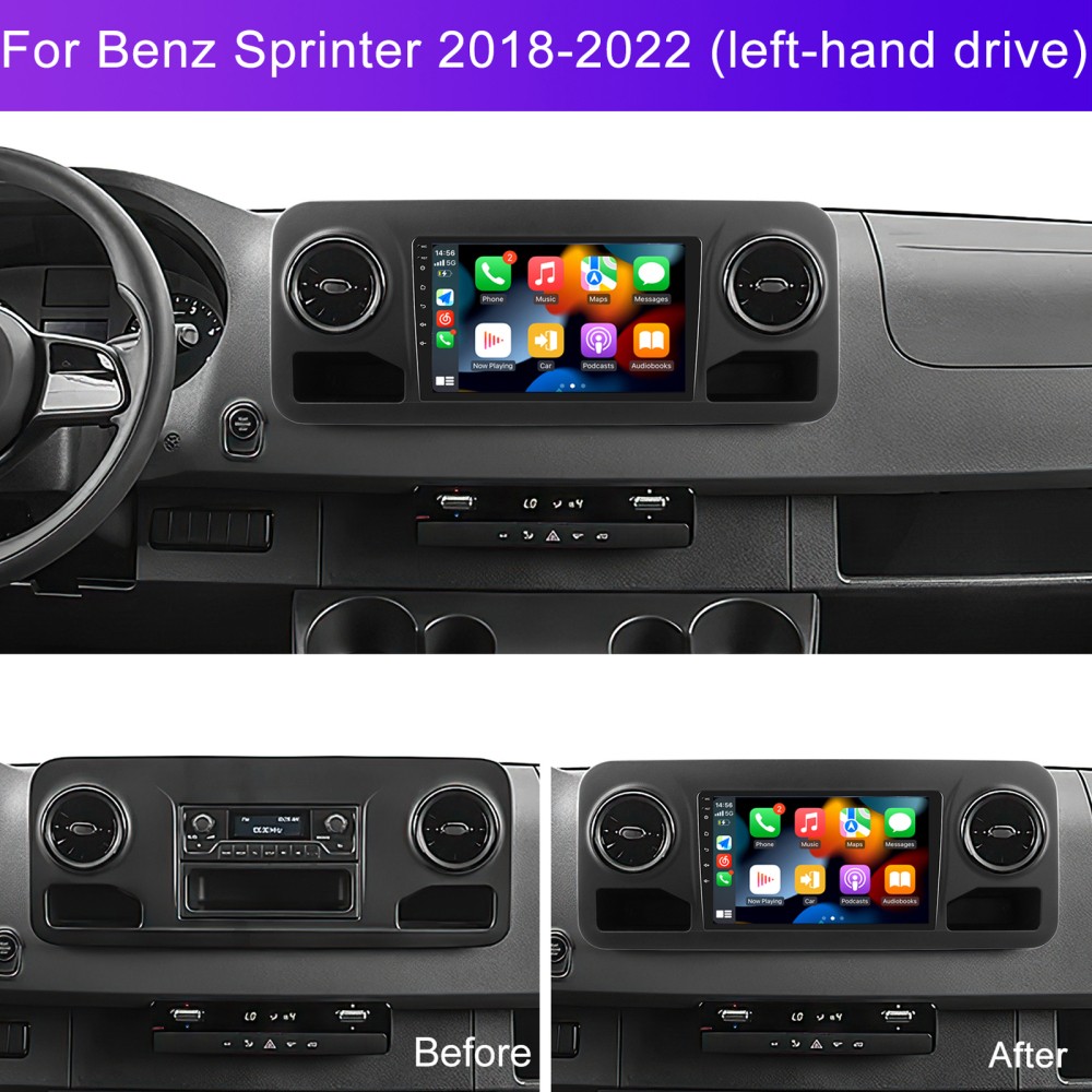 For Mercedes-Benz Sprinter 2018-2023 Car Stereo Radio Carplay Android 15 4+64GB