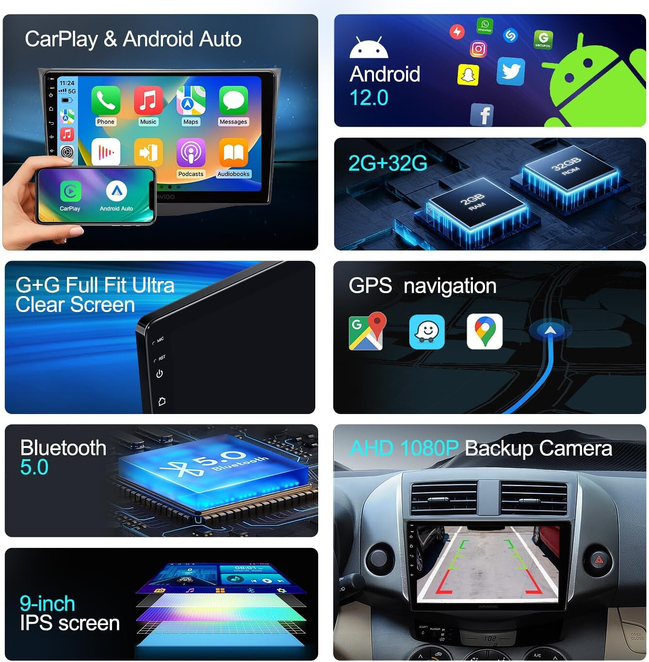 9 Inch Car Stereo Radio Head Unit for Toyota RAV4 2006-2011 with Android 2818