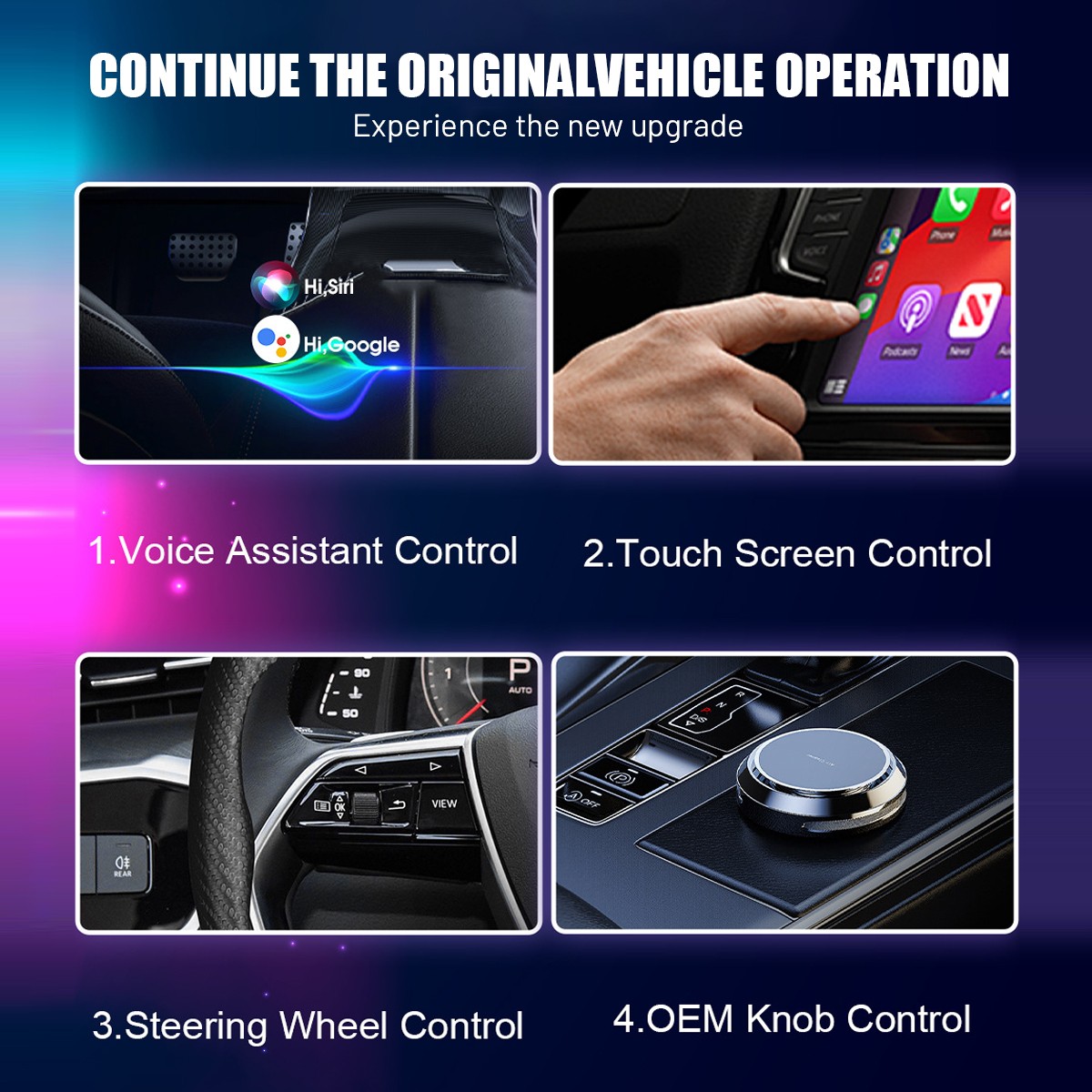 4 in 1 Wireless CarPlay & Android Auto AI Box For Netflix YouTube Airplay