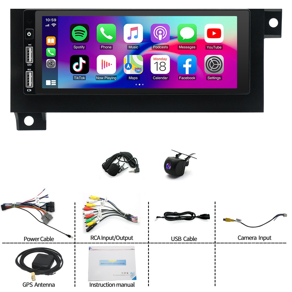 6.8″ Apple Carplay Android Auto For 1997–2002 Jeep Wrangler TJ Car Radio GPS