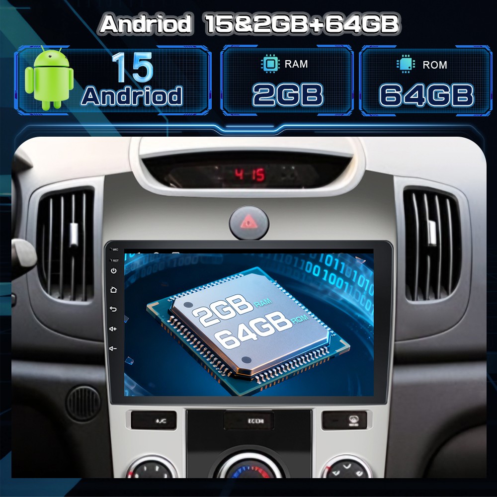 64GB For KIA Forte 2010-2013 Car Stereo Radio Android 15 GPS Navi WIFI BT FM RDS