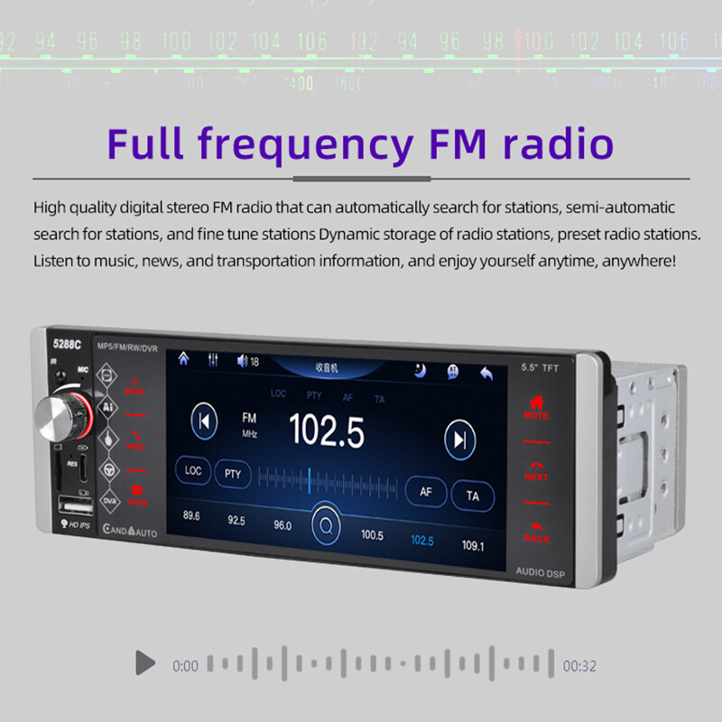5.5 inch Car Radio 1 Din Bluetooth Andriod Auto wince Carplay IPS Touchscreen FM