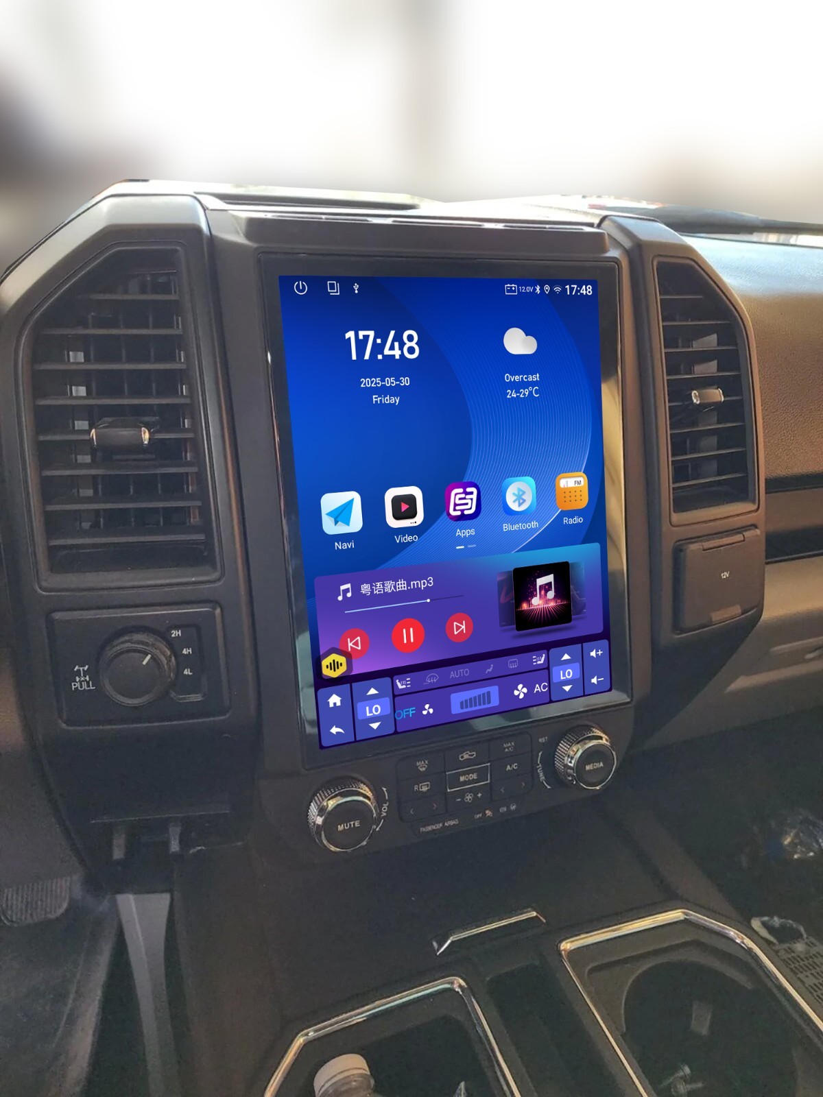 12 Car Android GPS Radio Stereo CarPlay For Ford F150 F250 F350 F550 Tesla Style