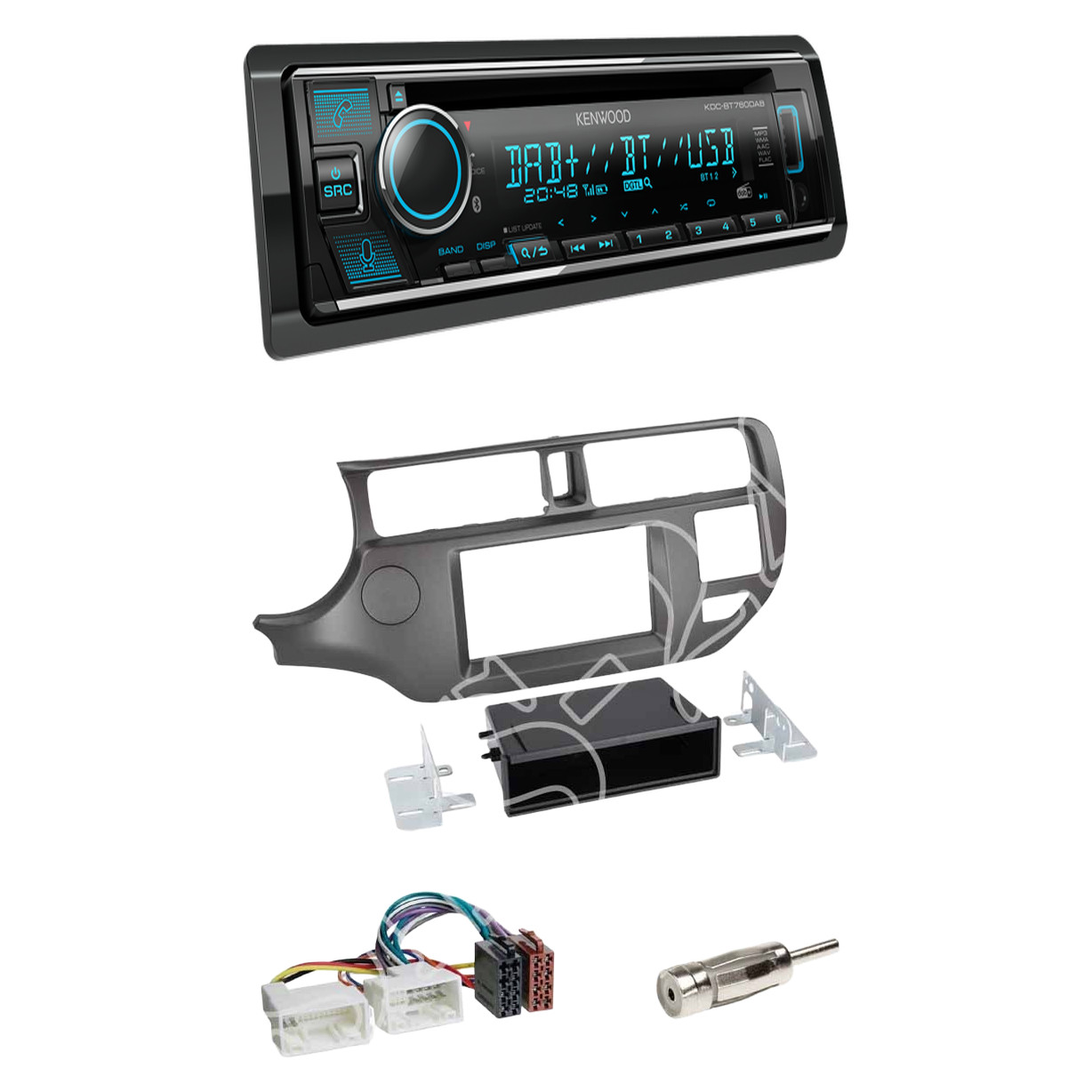 Kenwood KDC-BT760DAB Radio DAB Bluetooth with installation kit for Kia Rio (UB)