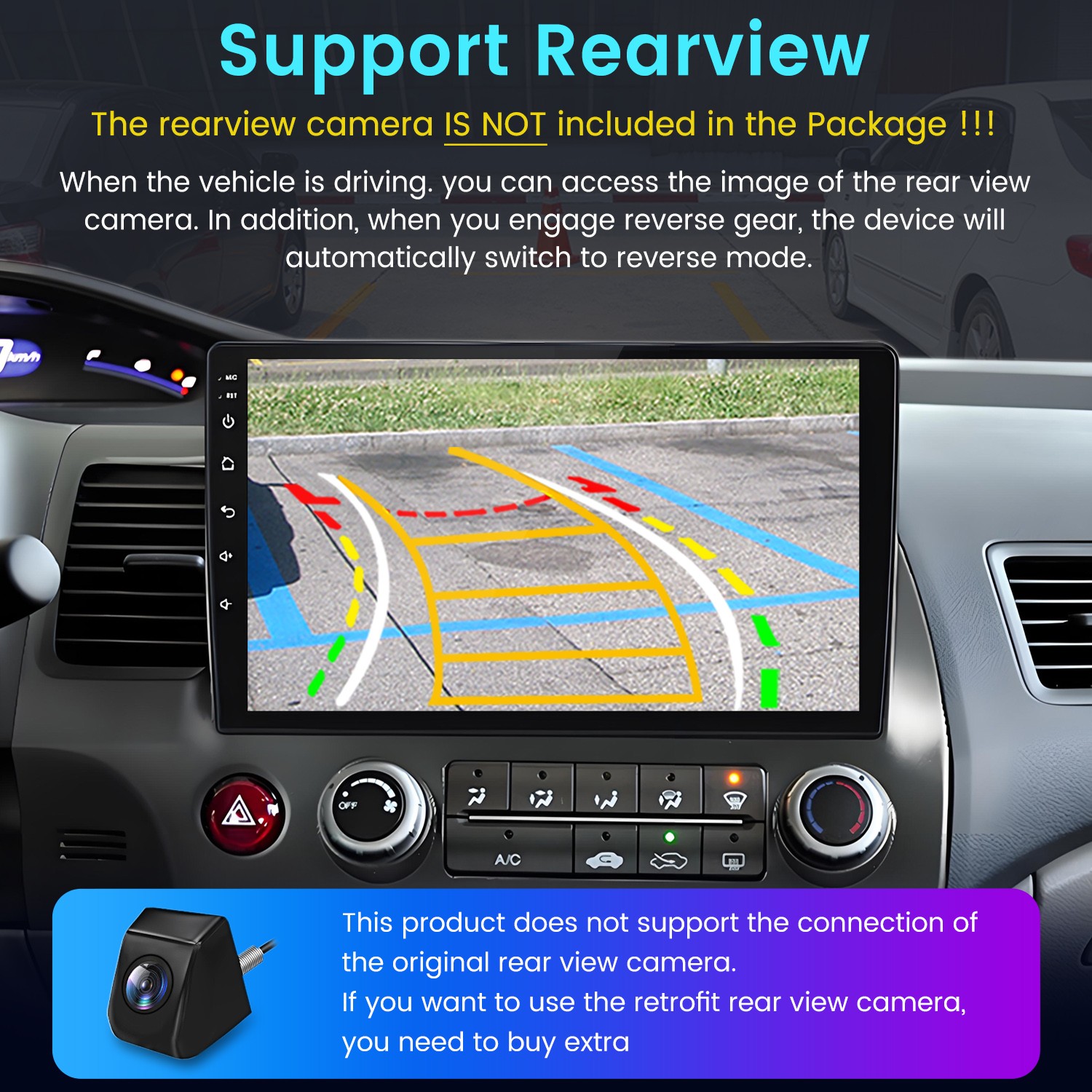 8Core 6+128G Android15 Carplay Car Stereo Radio GPS Navi For Honda Civic 06-2011