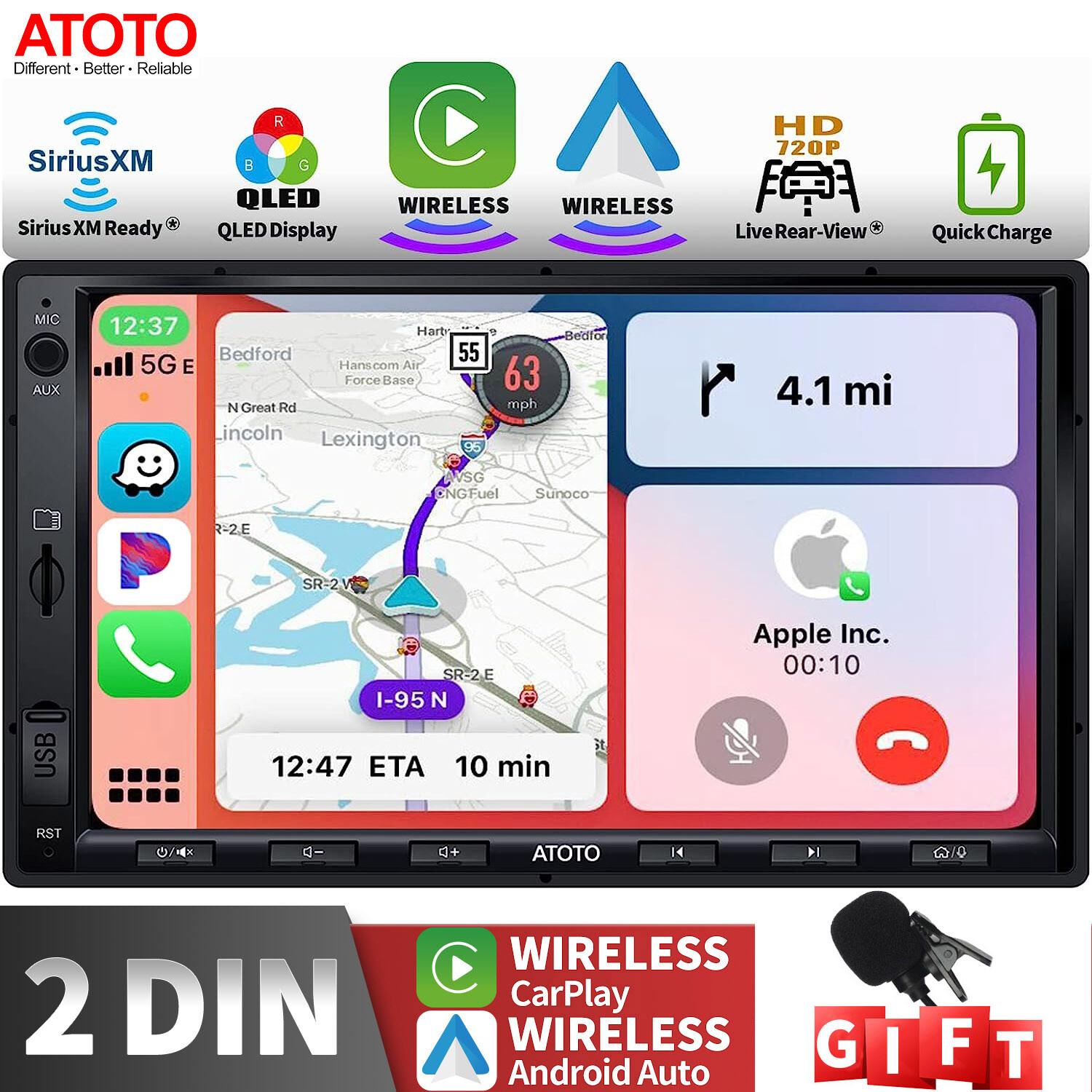 ATOTO F7XE Car Stereo 2DIN 7IN SiriusXM GPS Radios Wireless Android Auto CarPlay