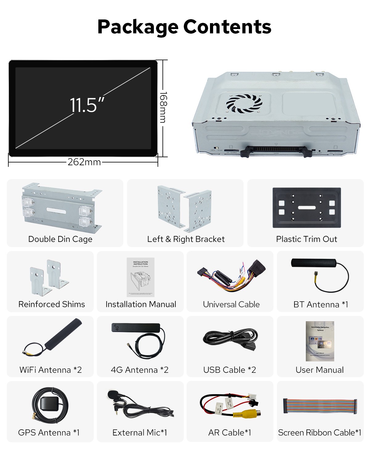 12G RAM 256G ROM HD 11.5 inch Universal Bluetooth Car Stereo Support 360 Cameras