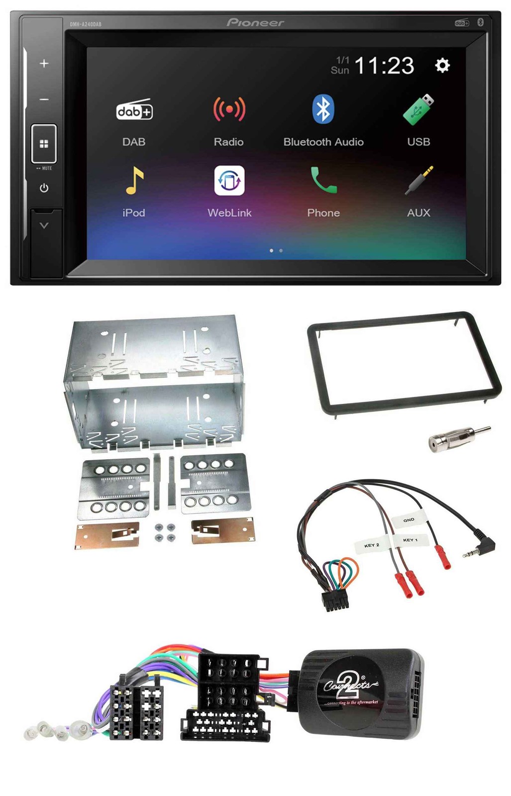 Pioneer DAB Steering Wheel 2DIN Bluetooth USB Car Stereo for Alfa Romeo 159 Brera Spider