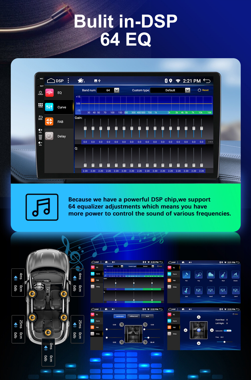 10.1”IPS Double 2 Din Car Stereo Radio GPS CarPlay Navi DSP SWC AM BT 8GB+256GB