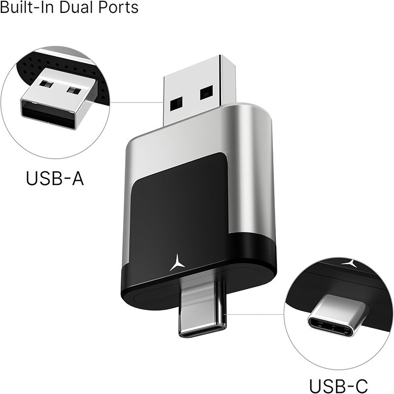 2-in-1 Wireless CarPlay&Android Auto Adapter USB A/USB-C Dongle WiFi6 OTA Update