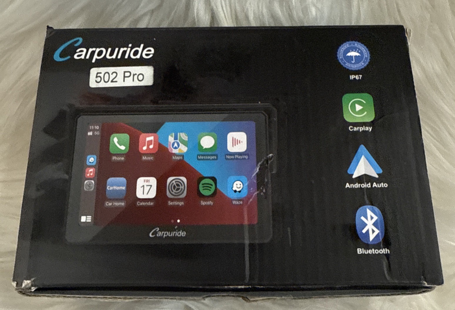 Carpuride W502Pro Motor Stereo Carplay Android Auto Intercom Compass Waterproof