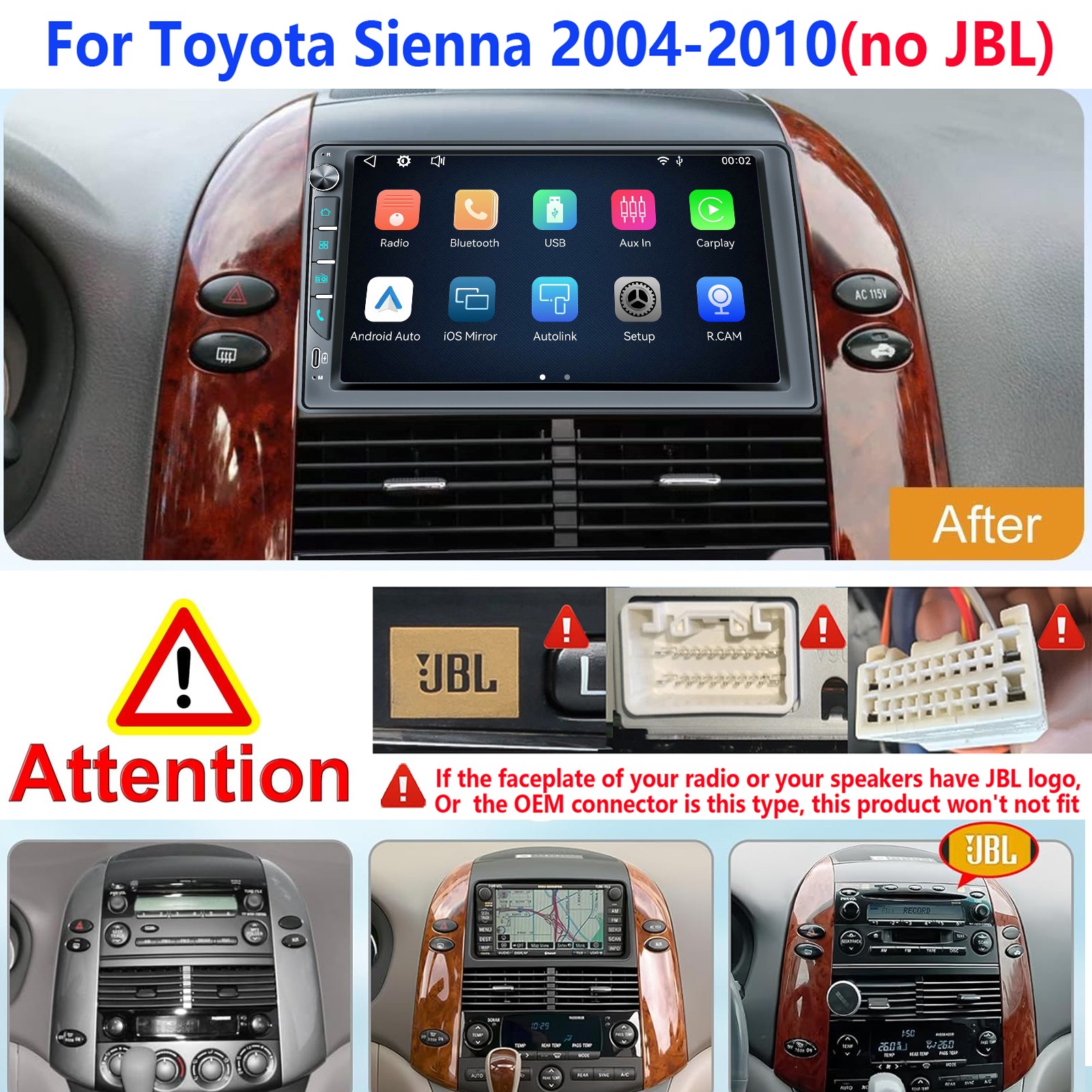7″ Stereo Bluetooth Radio Car Apple/Android Carplay GPS USB For Scion 2003–2016