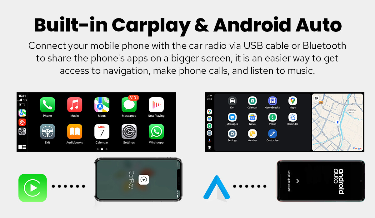 JOYING 8.9 Inch Single Din Universal Android 12.0 Car Radio Octa Core 8+128GB BT