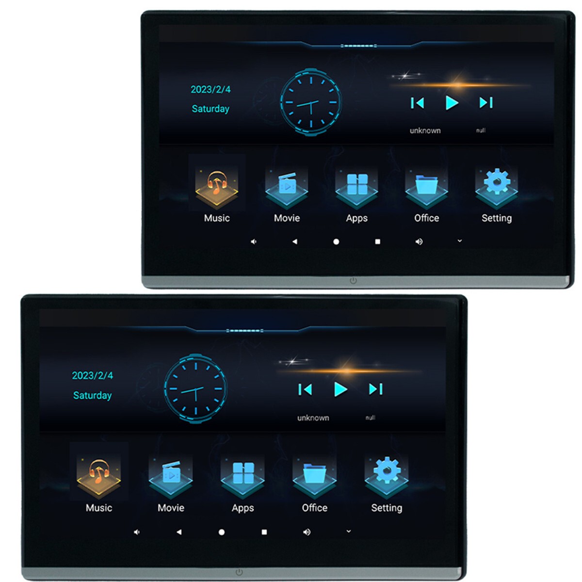2PCS Android 11 Car Rear Headrest Monitor Player 13.3in Touch Screen 4+64G WIFI