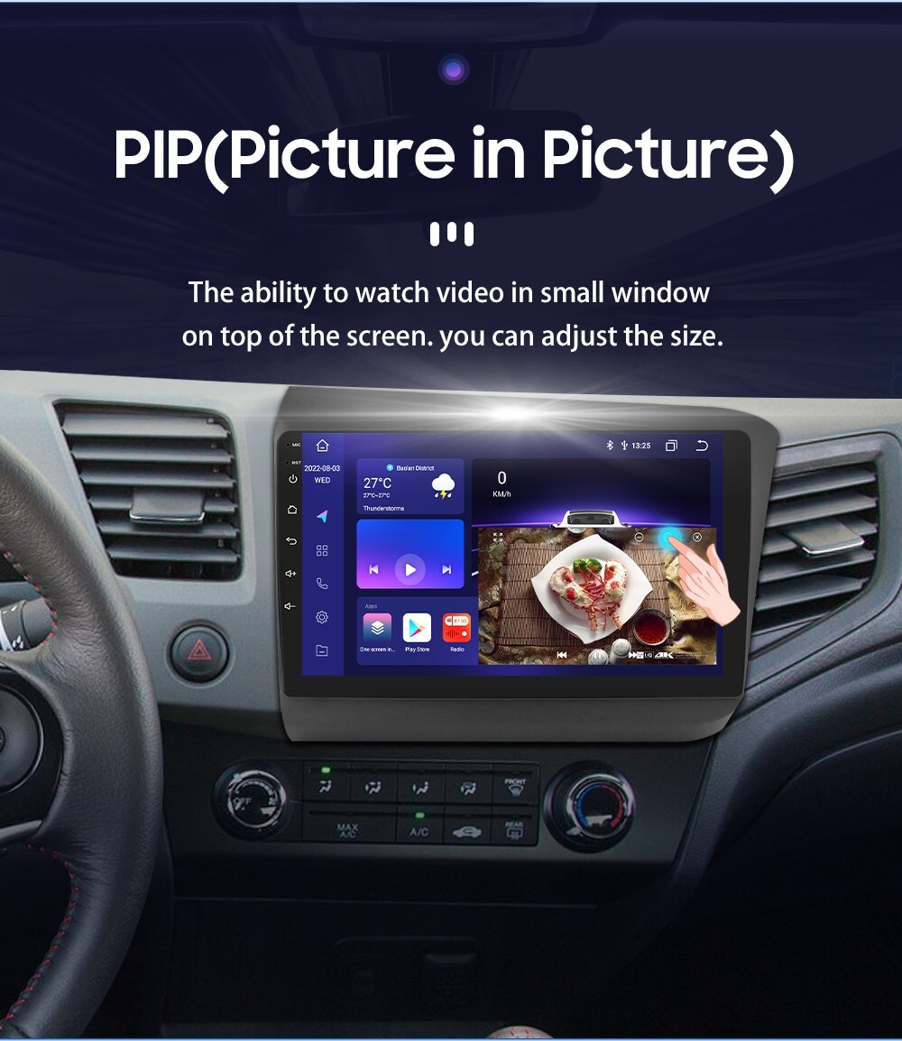 9″ For Honda Civic 2012-2015 Car Carplay Radio GPS DSP WiFi Head Unit 8GB+128GB