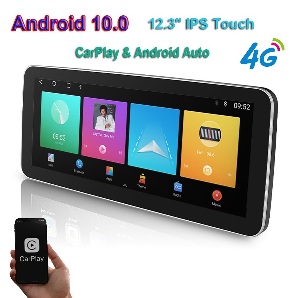 12.3 Inch Android 10.0 Car Stereo GPS Navigation Wireless Carplay Video Player