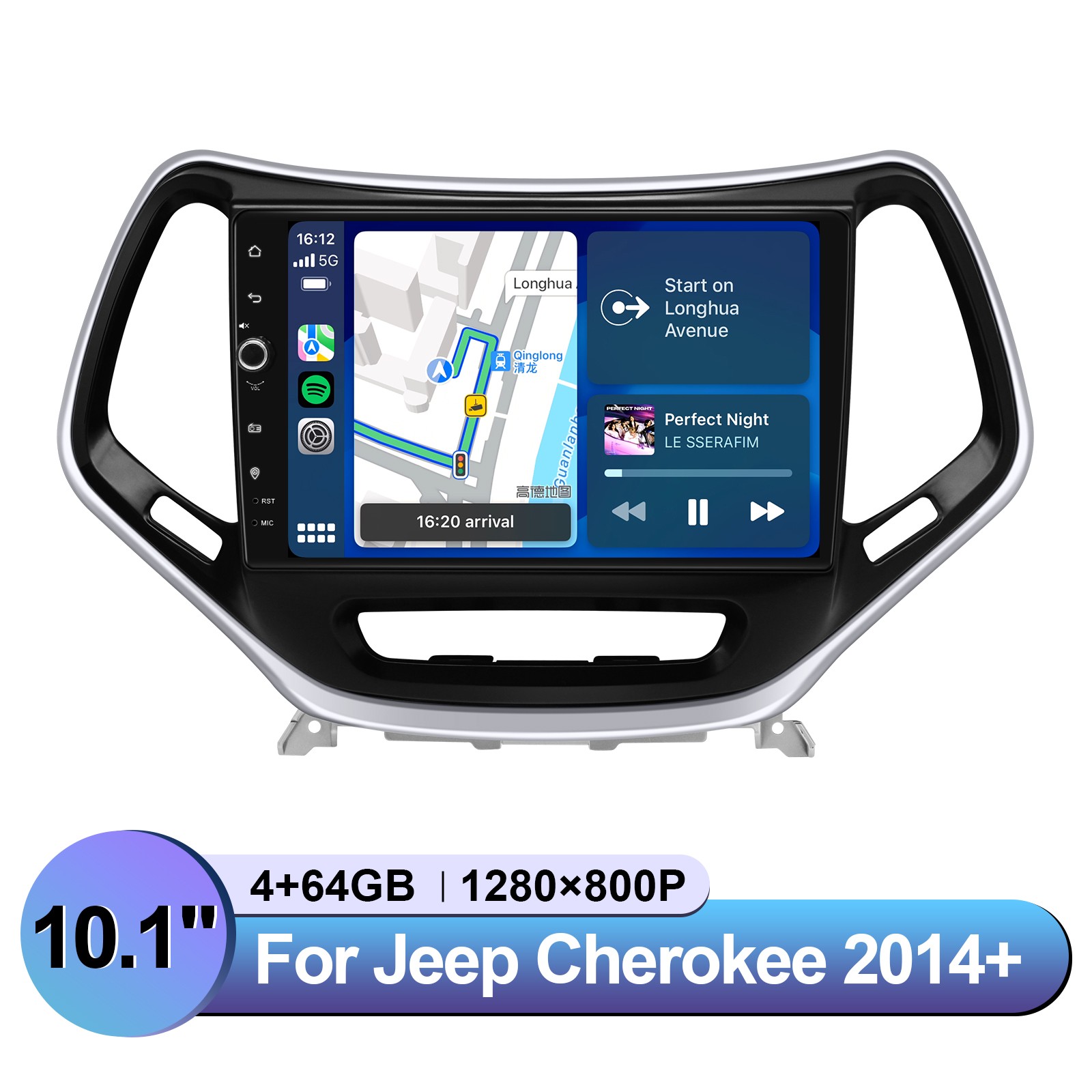 10.1 Inch Touchscreen Upgrade For Jeep Cherokee 2014+ Support Factory SWC/USB