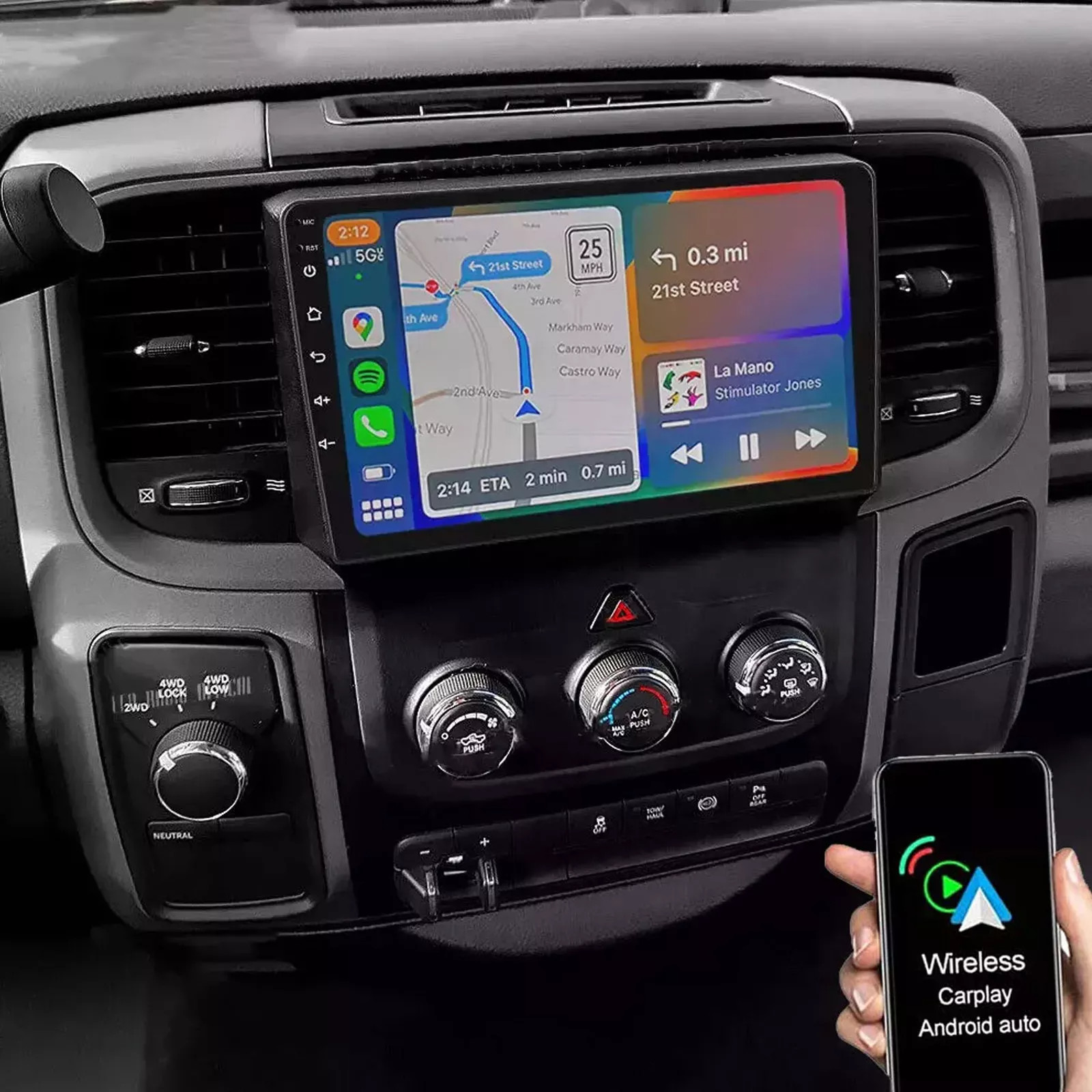 Android 13 For 2014-2018 Dodge Ram 1500 2500 3500 Carplay Car Stereo Radio GPS