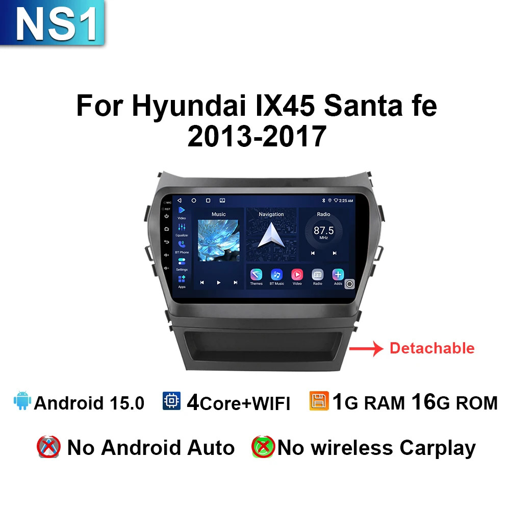 For Hyundai IX45 Santa Fe 2013-2017 Car Radio Multimedia CarPlay GPS Navi Stereo