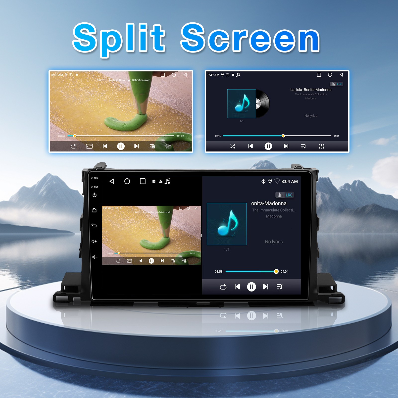 For 2014-2019 Toyota Highlander Carplay 10″ Car Stereo Radio Android 13 GPS NAVI