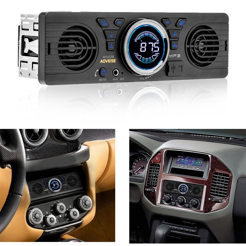 Single Din Car Radio MP3 Player FM/USB/TF/AUX-In HIFI for 2 Speaker New