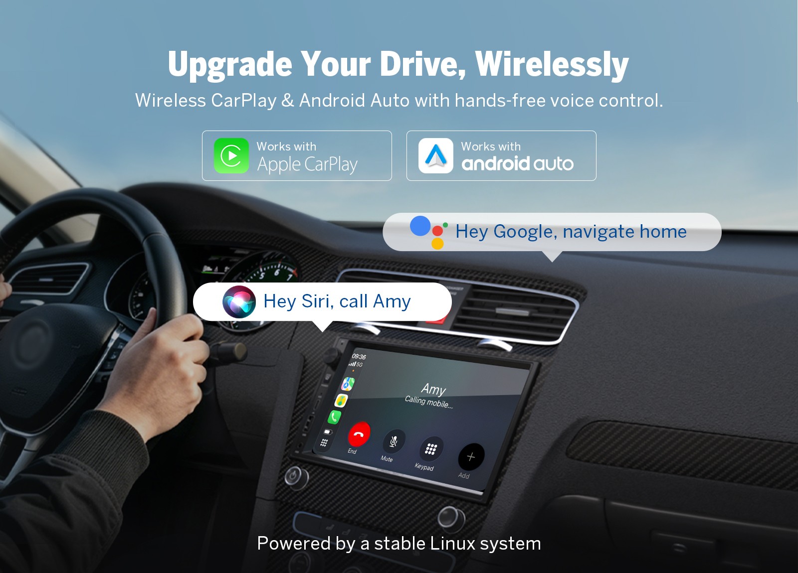 Eonon Double Din 7″ inch QLED Android Auto CarPlay Car Radio Stereo GPS Navi DSP