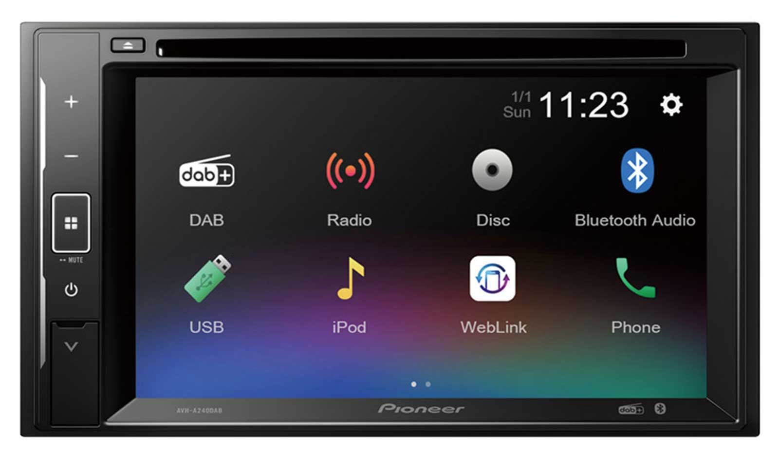 Pioneer AVH-A240DAB Double Din CD/DVD/MP3 Car Stereo Touchscreen DAB Bluetooth US