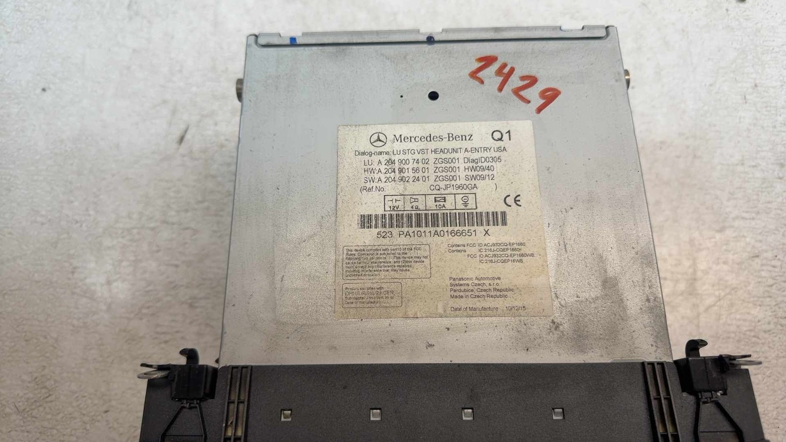 2008 2009 2010 2011 Mercedes Benz C300 Radio Auido Receiver Player 204-900-74-02
